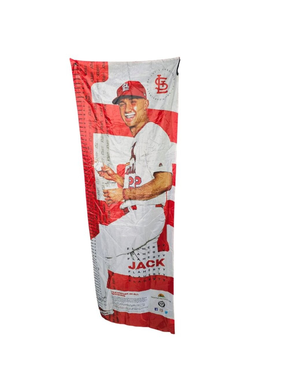 Jack Flaherty #22 St. Louis Cardinals Growth Chart Wall Banner 27x74" Milk SGA